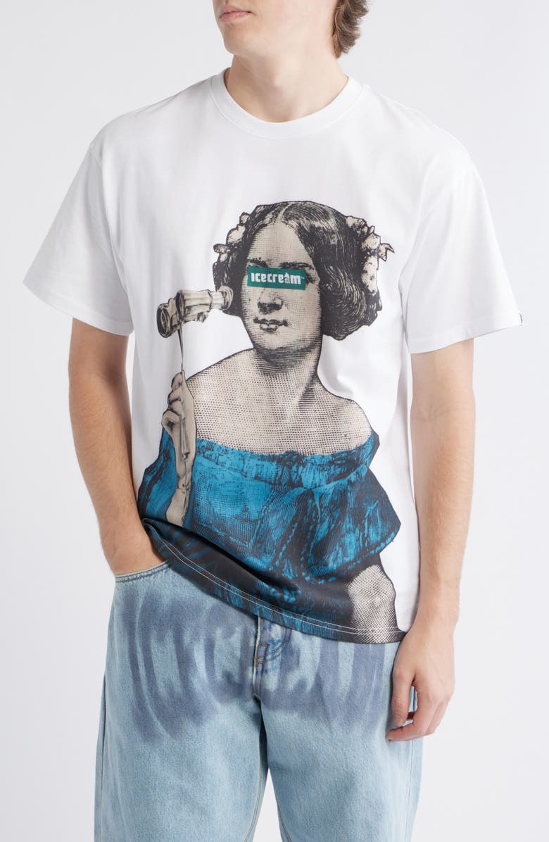 ICECREAM Opera Graphic T-Shirt, Main, color, White
