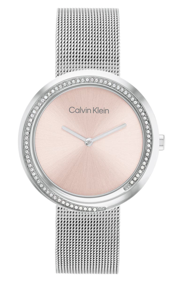 Calvin Klein Mesh Strap Watch, 34mm, Main, color, 