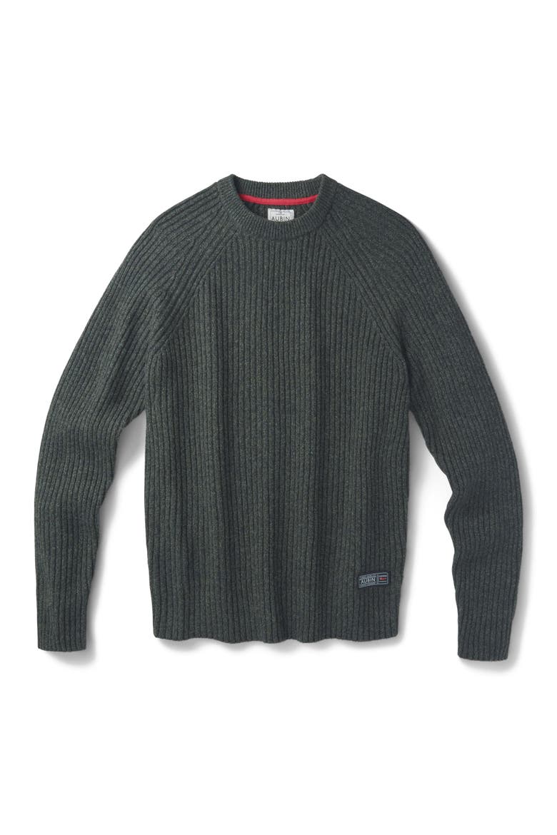 Ray Fisherman Rib Crew Neck Sweater, Alternate, color, Dark Khaki Mix