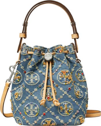 Tory Burch Denim Blue Printed Bucket Hat Tory Burch Reversible Bucket Hat In Academy Blue Easy Plaid  main image 4