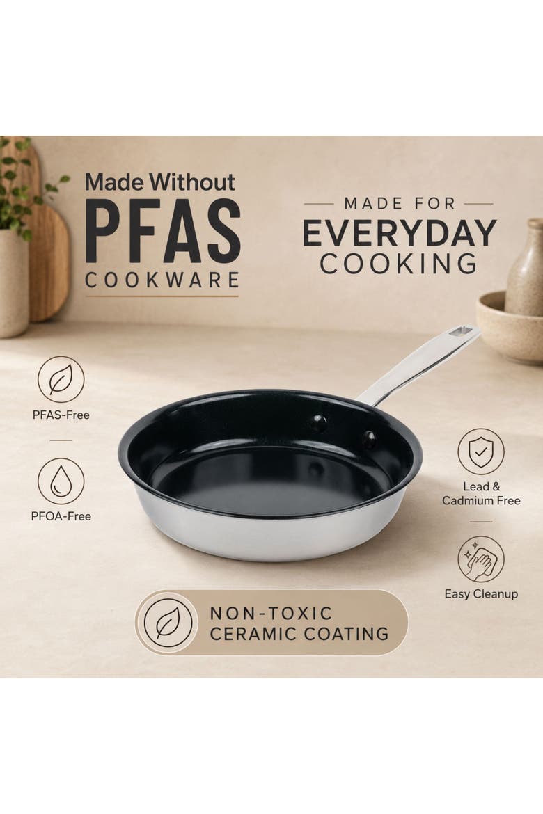 Maestro Nonstick Stainless Steel Frying Pan - 5-Ply, Alternate, color, 9.5-inch