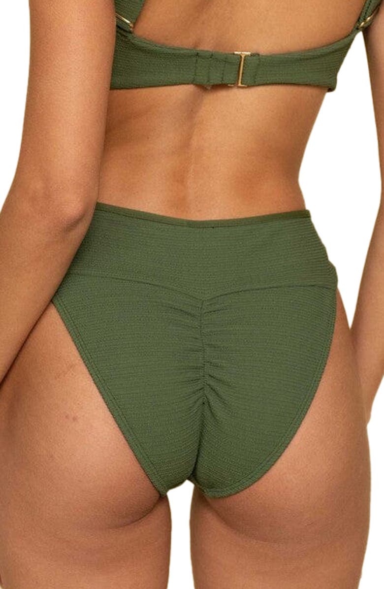 MONTCE Tamarindo Bikini Bottoms, Alternate, color, Olive Micro Scrunch