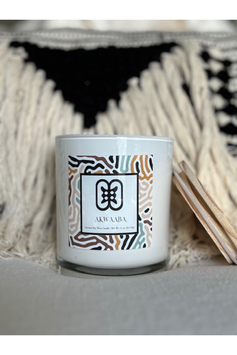 Akwaaba Candle 8oz, Alternate, color, White