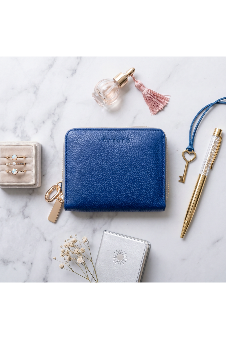 Small Zipper Wallet with Detachable Key Ring, Alternate, color, Cobalt Blue