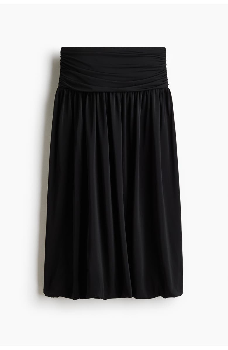 H&M Bubble-hem Jersey Skirt, Main, color, Black