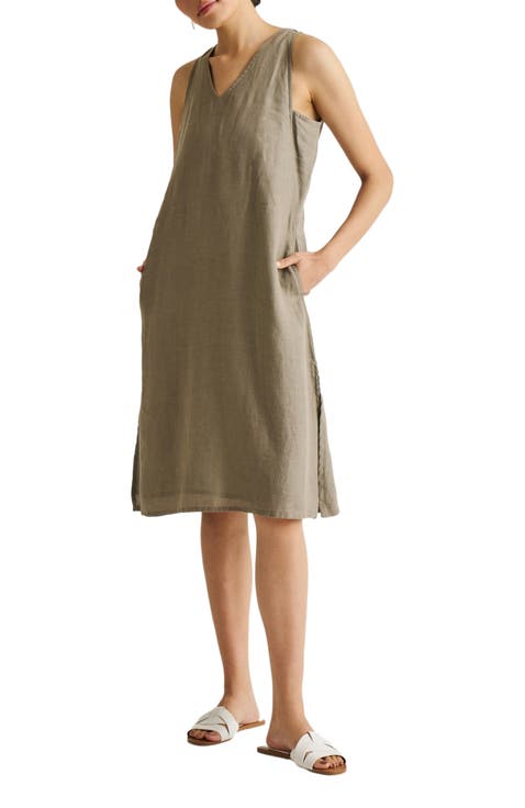 V-Neck Straight Dress