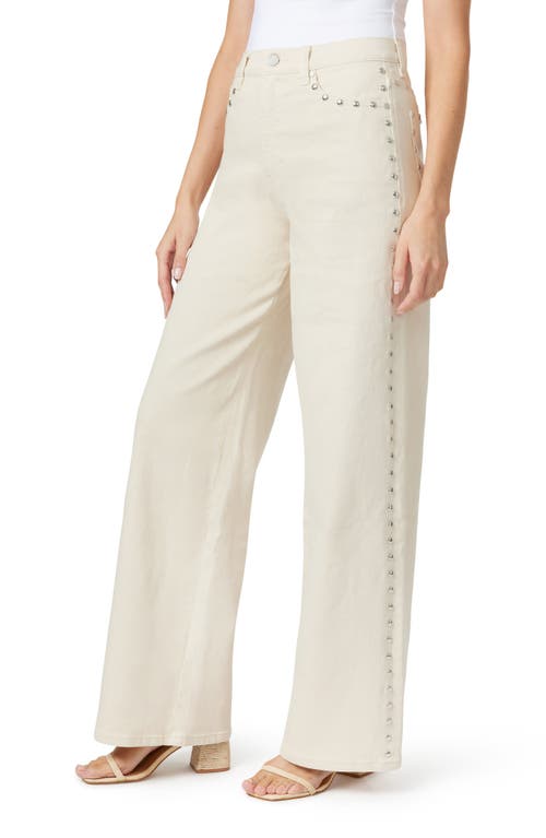 Habitual Studded Wide Leg Jeans In Ecru