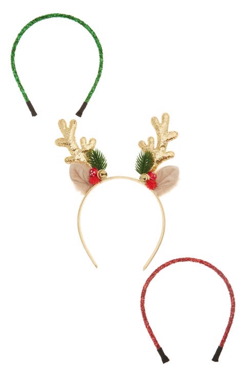 Kids' Reindeer Assorted 3-Pack Headbands (Big Kid)