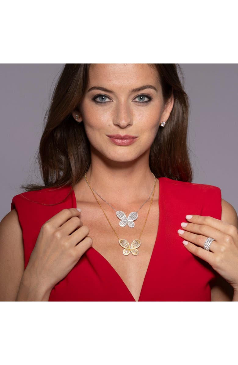Anna Zuckerman Olivia Butterfly Necklace, Alternate, color, Platinum