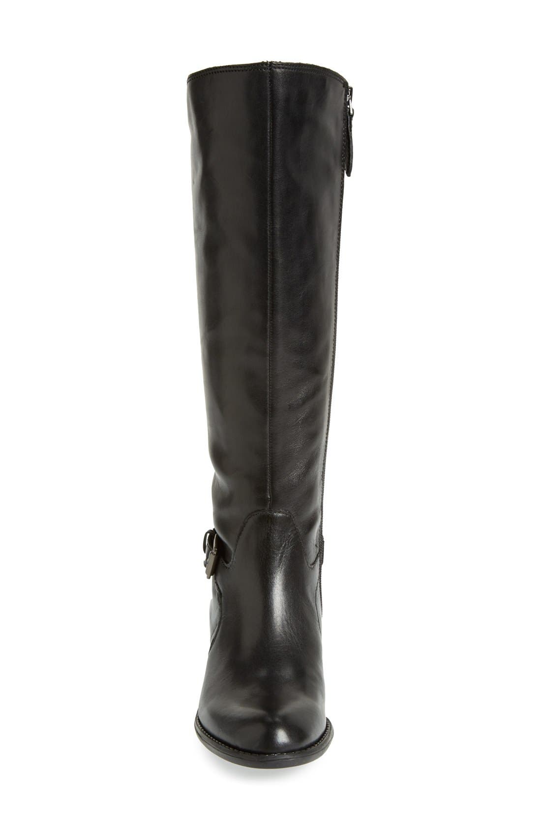 'Craze' Knee High Leather Boot, Alternate, color, BLACK LEATHER
