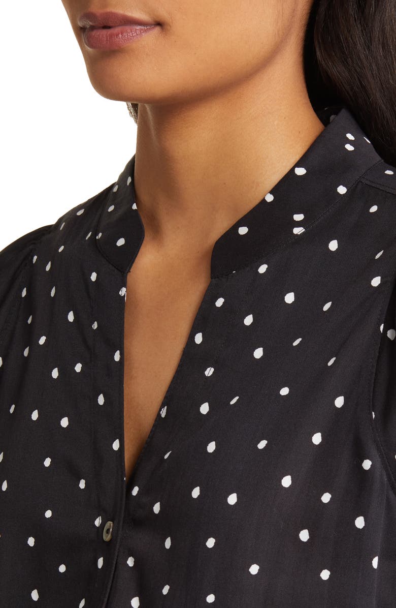 Hatley Olivia Classic Spots Mandarin Collar Shirt, Alternate, color, 