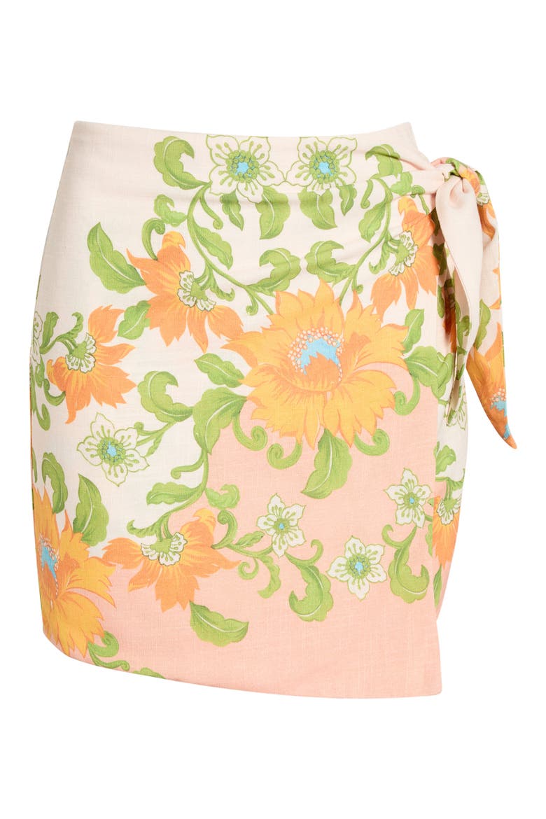 Calypso Faux Wrap Miniskirt, Alternate, color, SPRING FLORAL