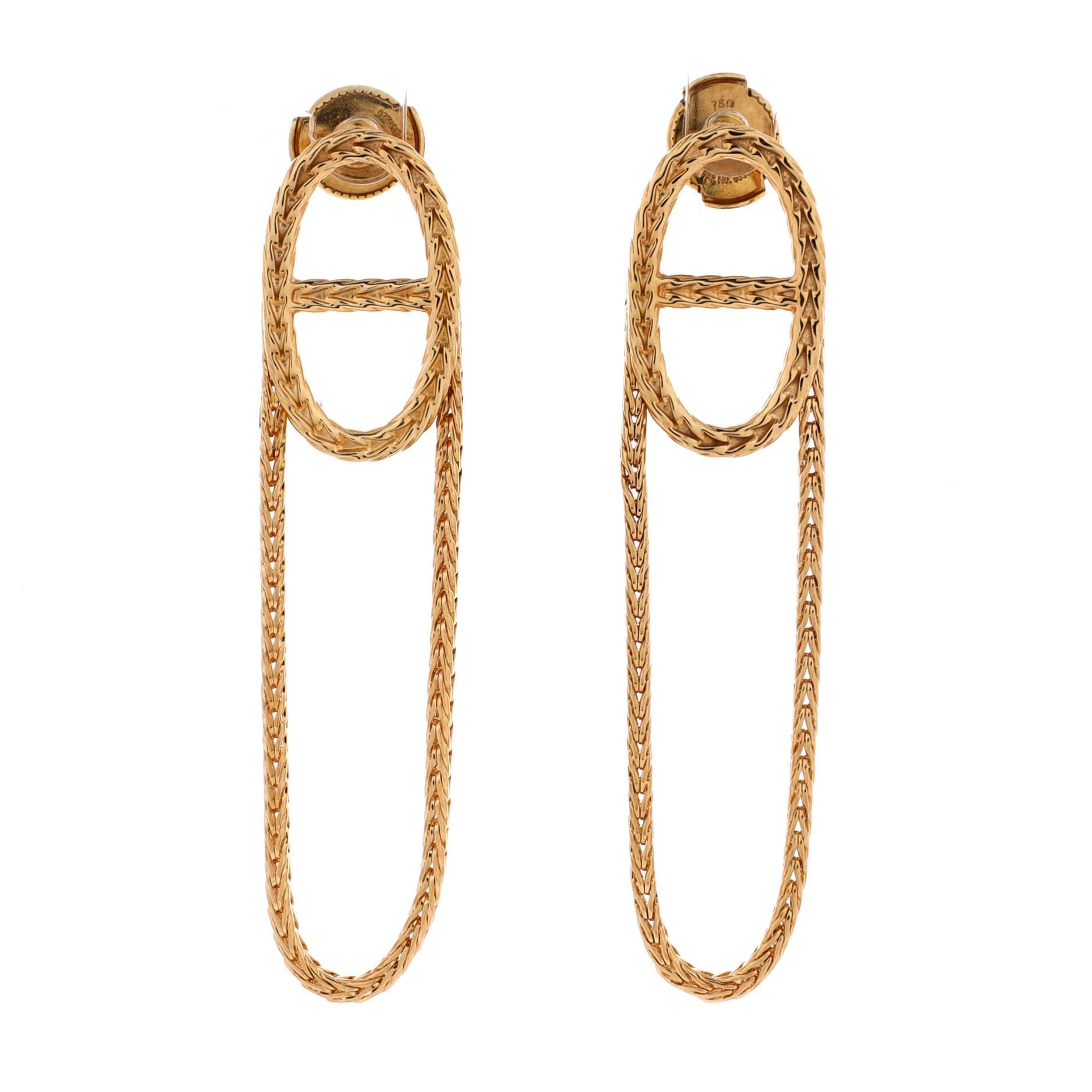 Chain d'Ancre Danae Earrings 18K Yellow Gold, Main, color, Yellow Gold