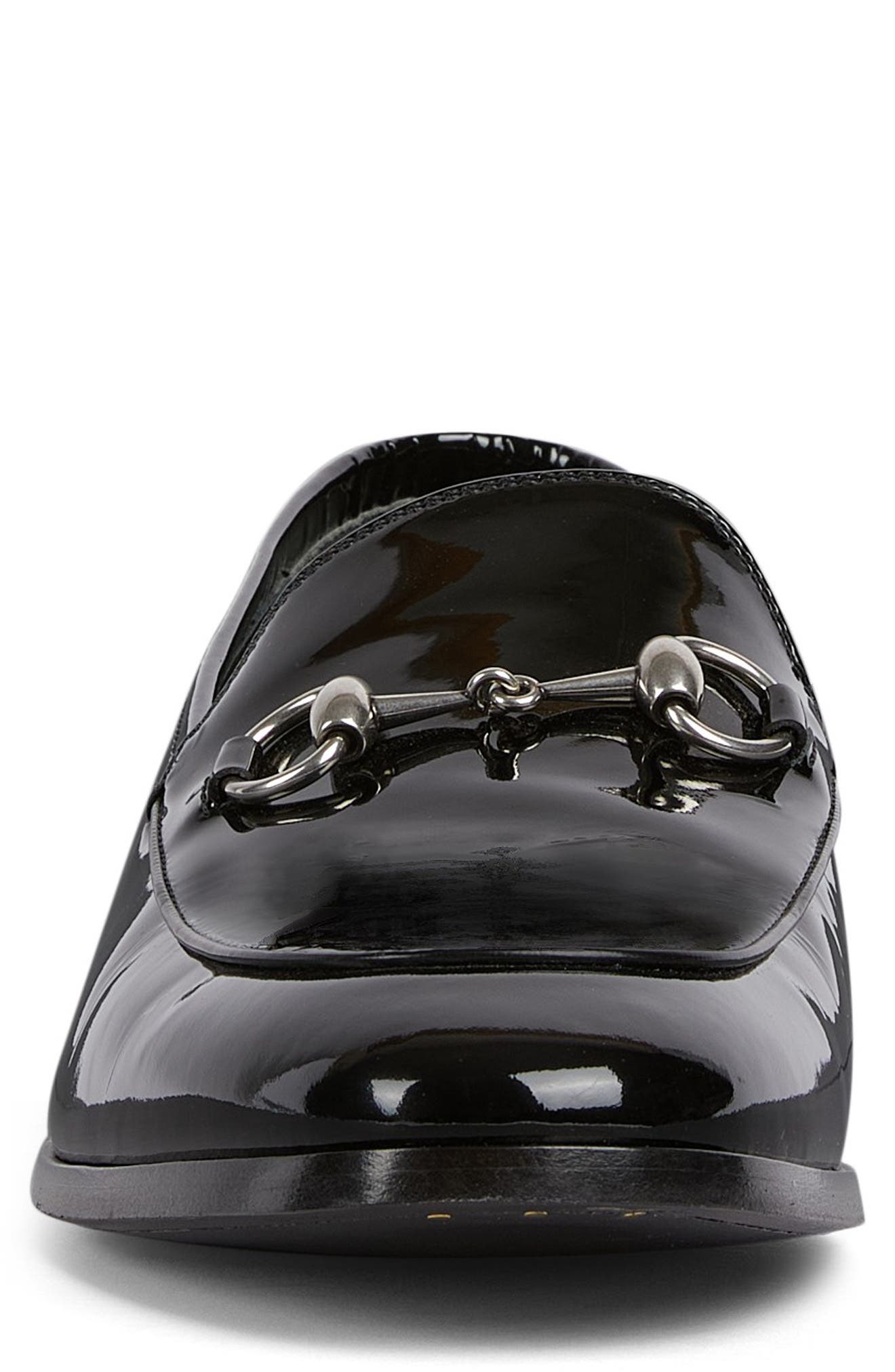 Gucci Next Bit Patent Leather Loafer, Alternate, color, Black