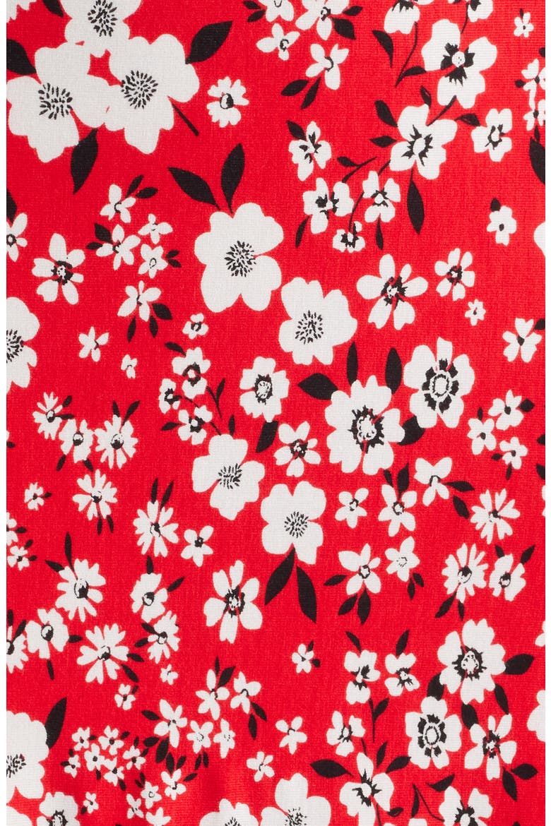 Strappy Twist Floral Midi Dress, Alternate, color, RED