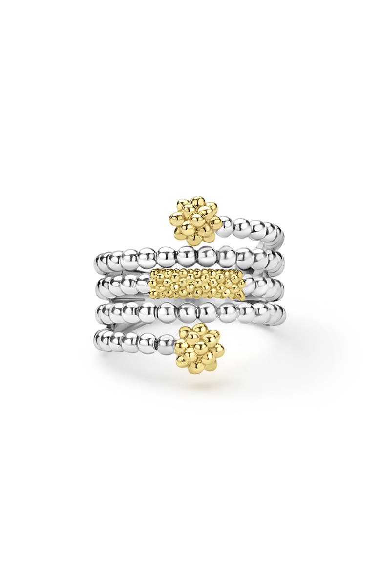 Caviar Icon Bead & Bar Ring, Alternate, color, SILVER