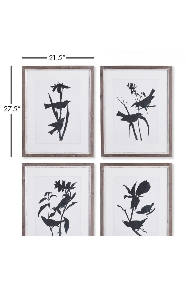 Napa Home & Garden Bird Silhouette Prints Set of 4, Alternate, color, Black