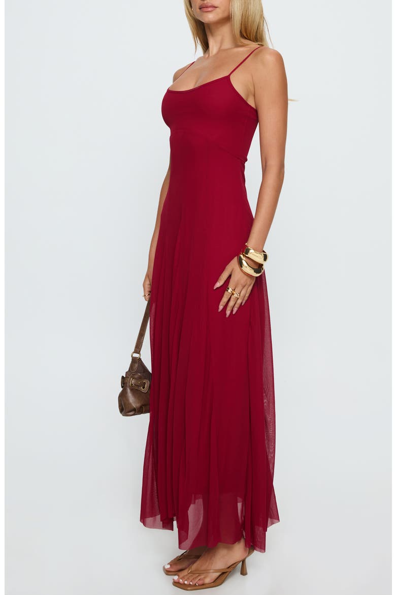 Janeira Pleated Maxi Dress, Alternate, color, RED