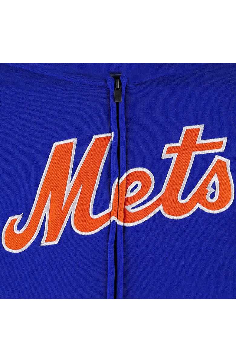 Outerstuff Youth Royal New York Mets Wordmark Full-Zip Fleece Hoodie, Alternate, color, 