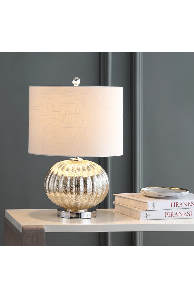 JONATHAN Y Judith Mercury Glass LED Table Lamp, Main, color, Mercury Silver