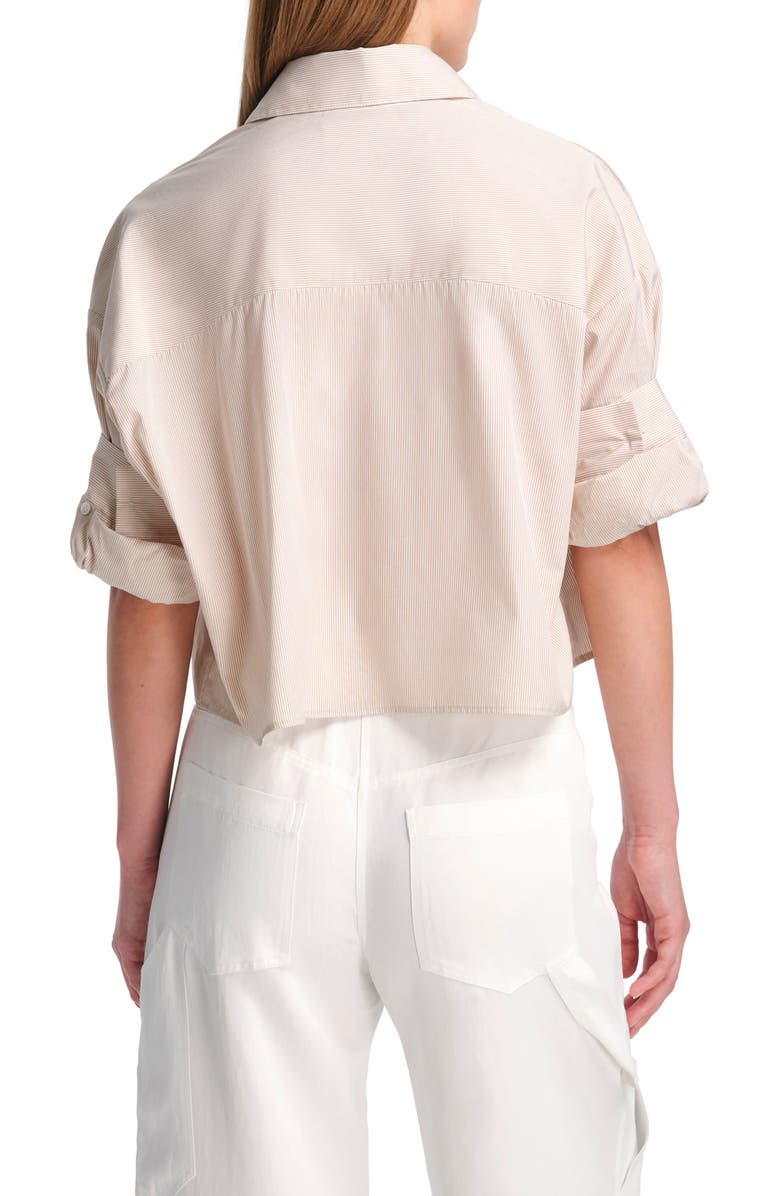 TWP Next Ex Pinstripe Cotton Button-Up Crop Shirt, Alternate, color, 