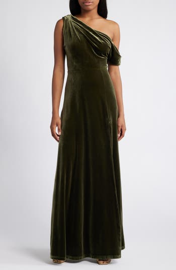 Lulus Coveted Confidence One Shoulder Velvet Gown Nordstrom