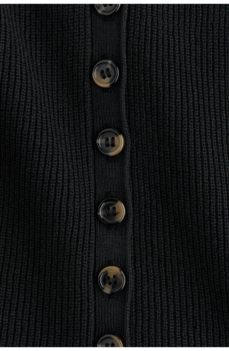H&M Rib-knit Peplum Waistcoat, Alternate, color, Black