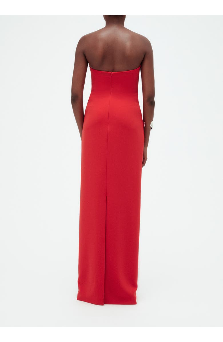 Amsale Stretch Crepe Column Dress, Alternate, color, Persimmon