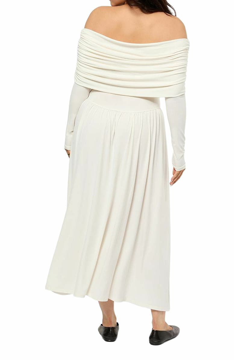 WeWoreWhat Off Shoulder Ruched Midi Dress, Alternate, color,