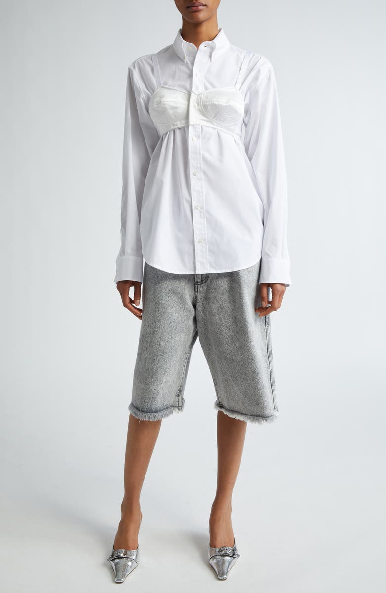 Vaquera Bra Cotton Button-Down Shirt, Alternate, color, 