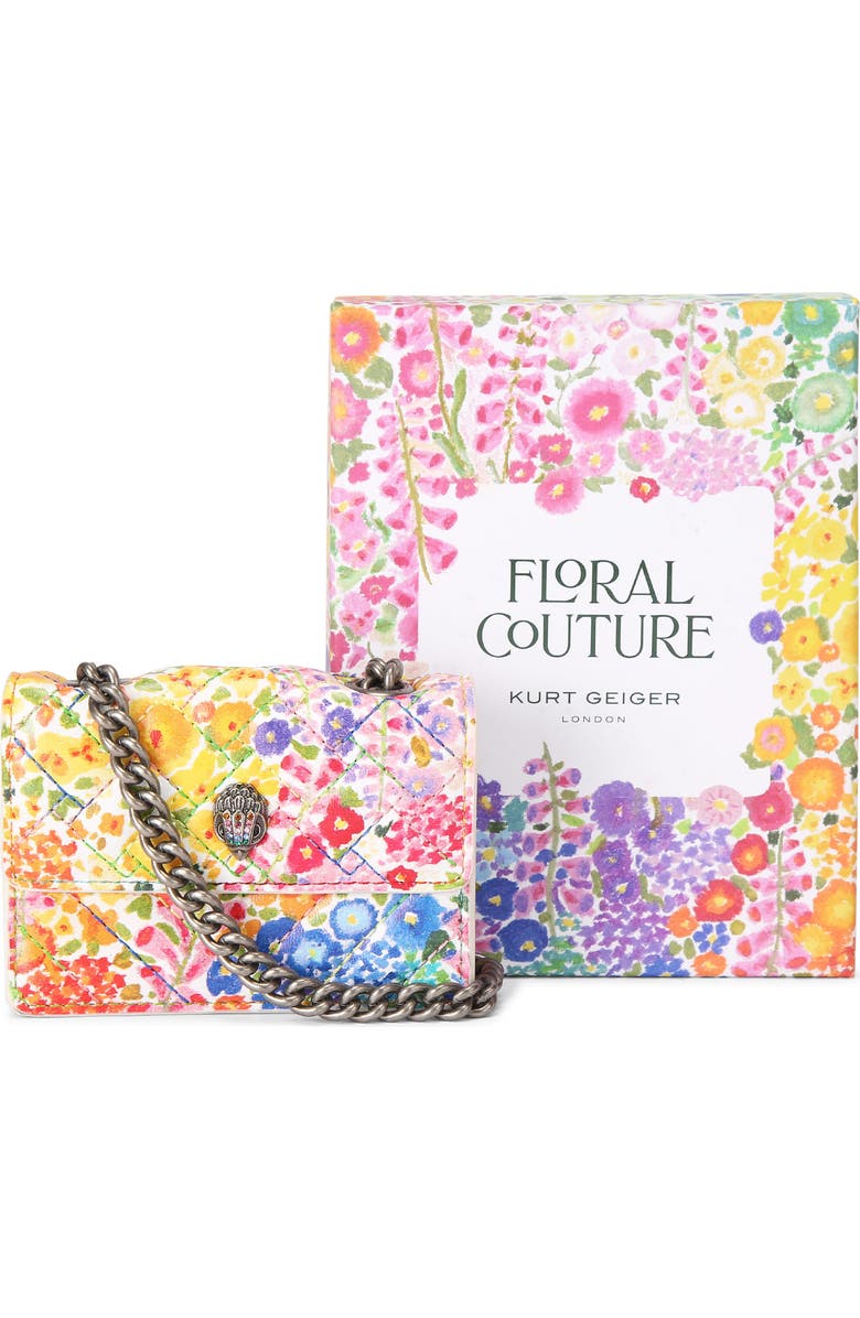 Kurt Geiger London Floral Couture Micro Kensington Floral Quilted Crossbody Bag, Alternate, color,