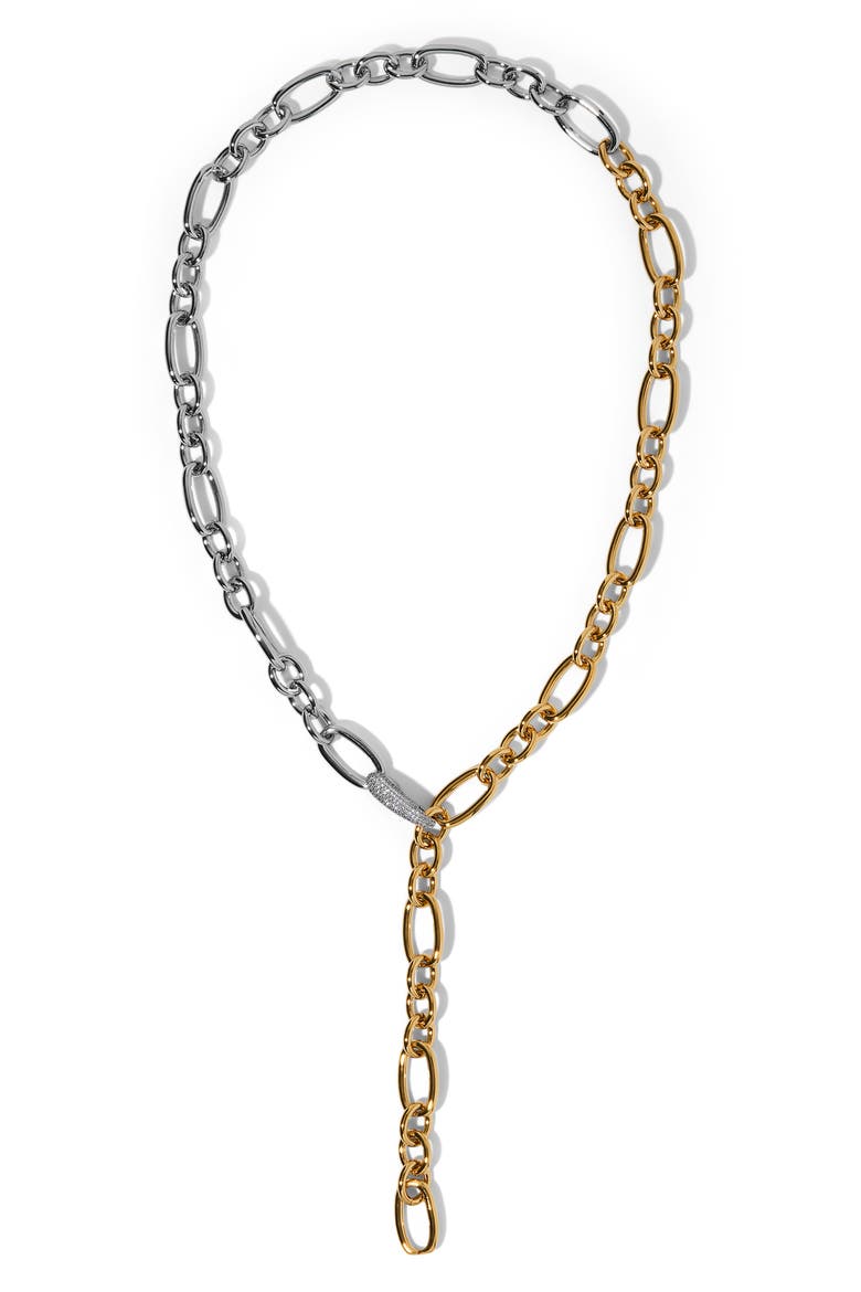 Large Gemini Link Chain Necklace, Alternate, color, GOLD
