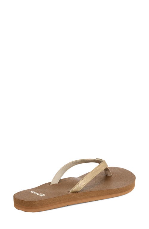 Sanuk Yoga Joy Ii Flip Flop In Gold