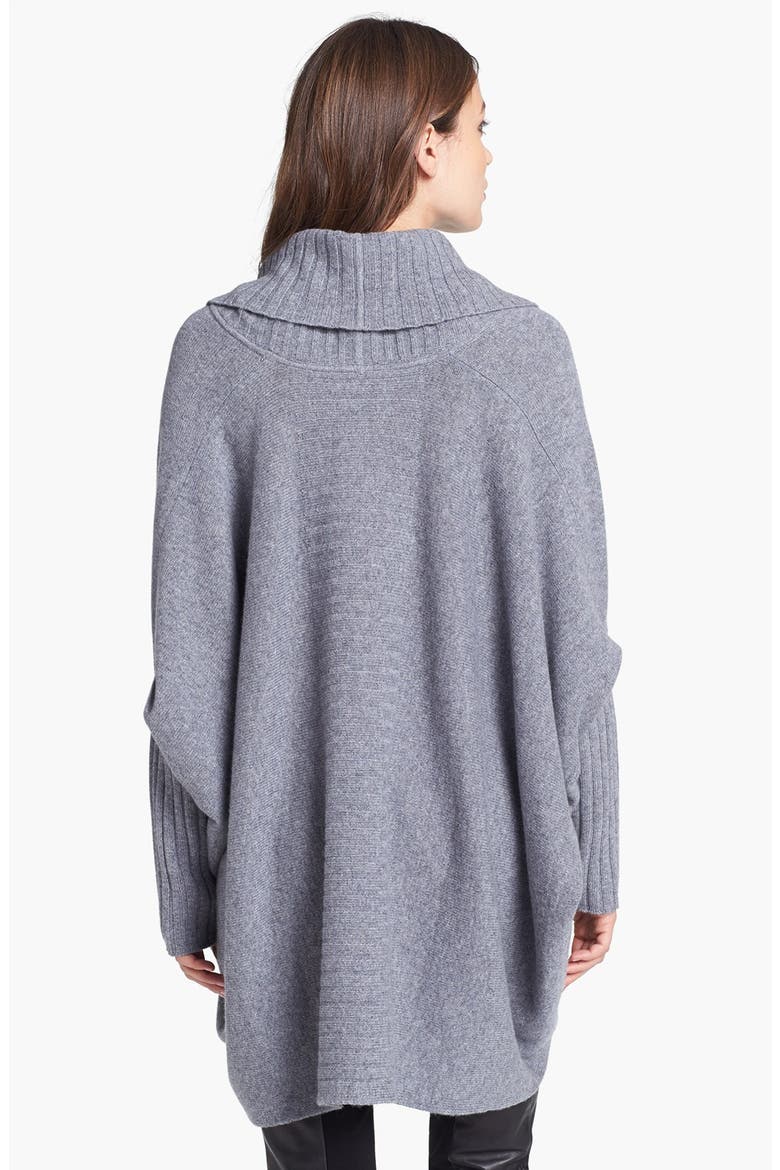 Cashmere Poncho Sweater, Alternate, color, GREY TWILIGHT HEATHER