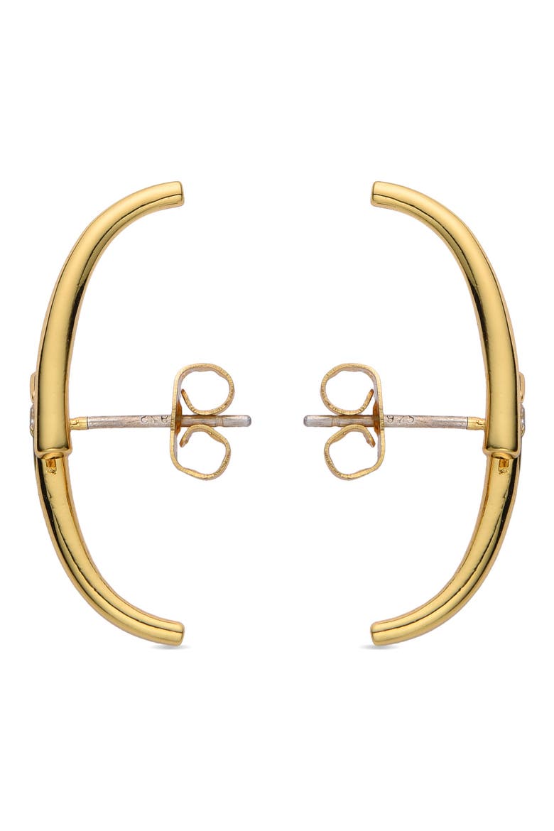 Sara CZ Double Bar Earrings, Alternate, color, GOLD