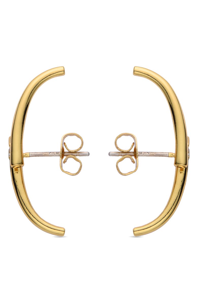 EYE CANDY LOS ANGELES Sara CZ Double Bar Earrings, Alternate, color, Gold