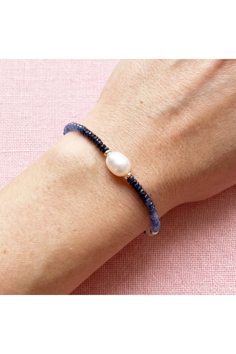 Blue Sapphire Ombre Bead Pearl Bracelet, Alternate, color, Blue Sapphire