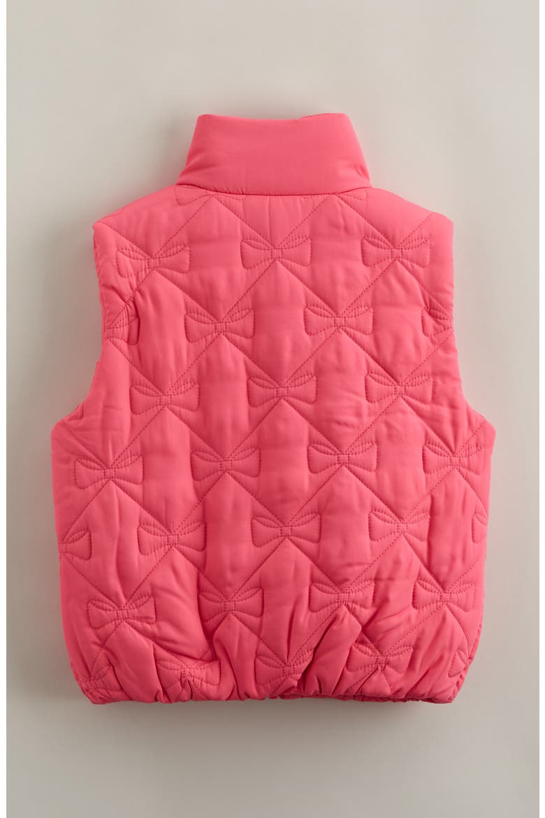 Kids' Bow Quilted Puffer Vest, Alternate, color, PINK FANDANGO
