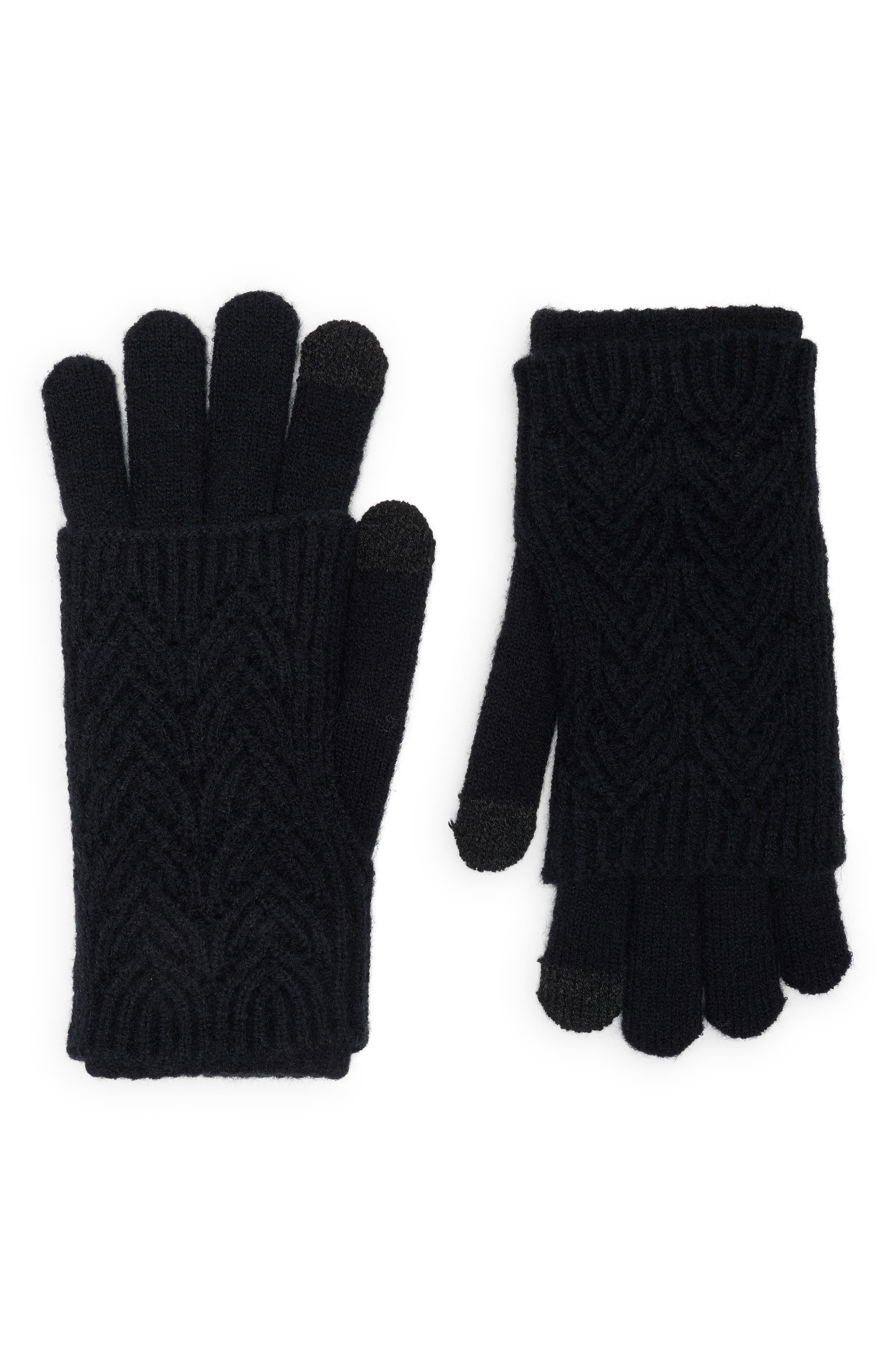 Pointelle Knit Cuff Tech Gloves