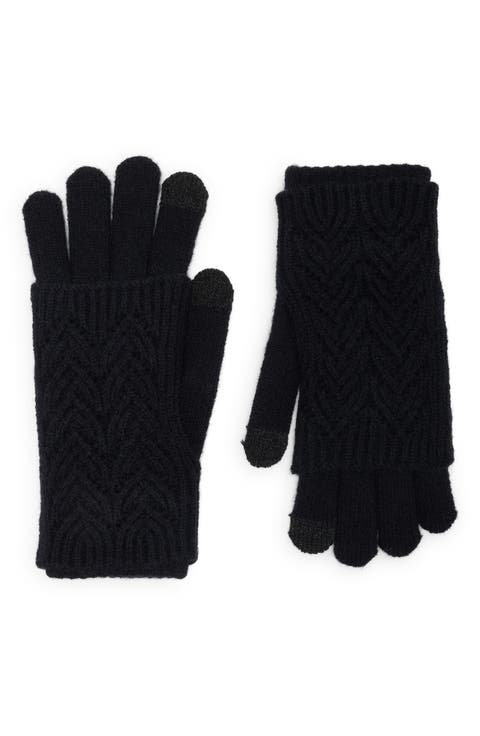 Pointelle Knit Cuff Tech Gloves