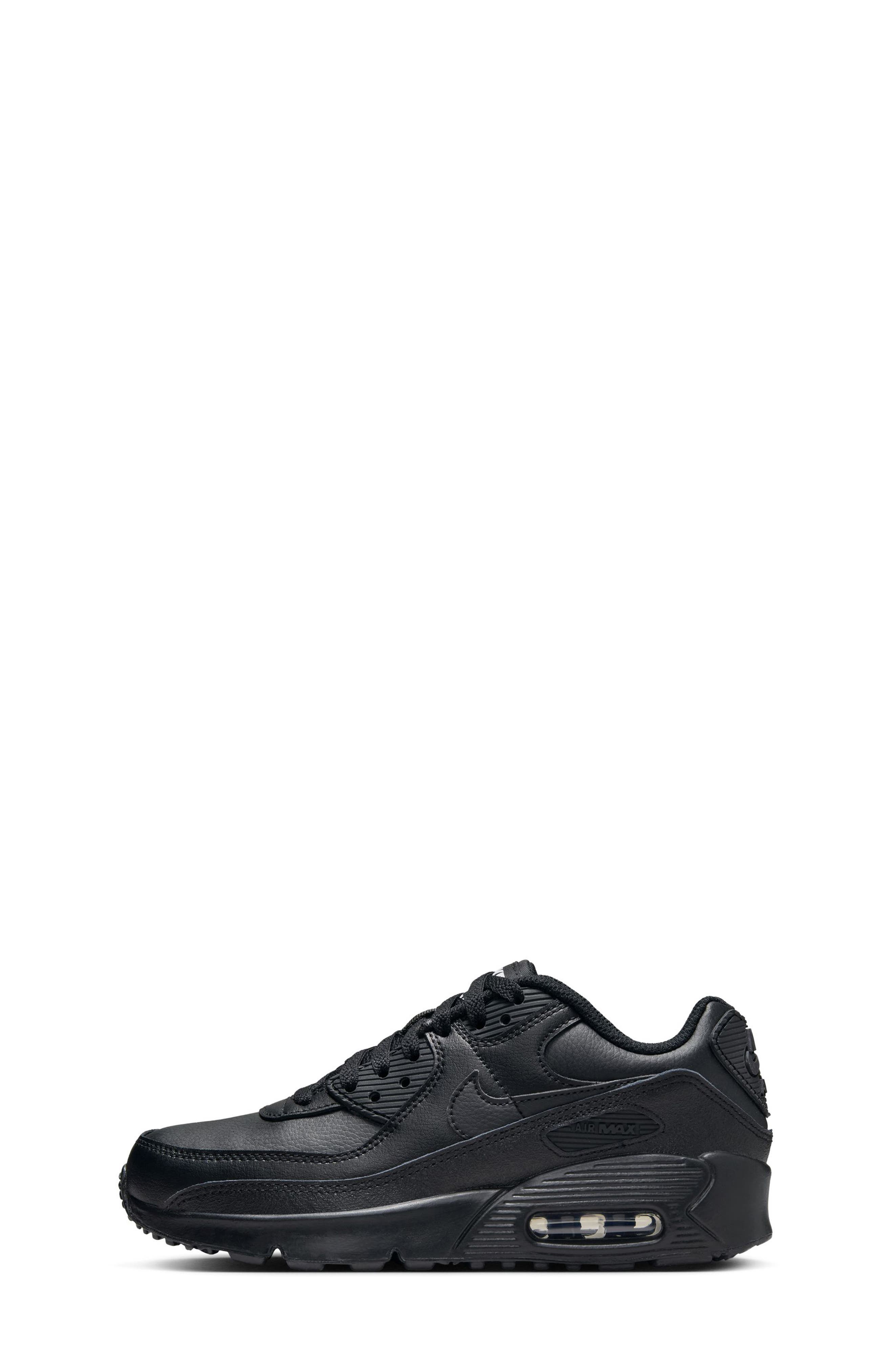 Kids' Air Max 90 Sneaker, Alternate, color, BLACK/ BLACK/ BLACK/ WHITE