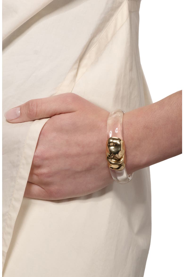 Molten Lucite® Hinge Bangle, Alternate, color, GOLD