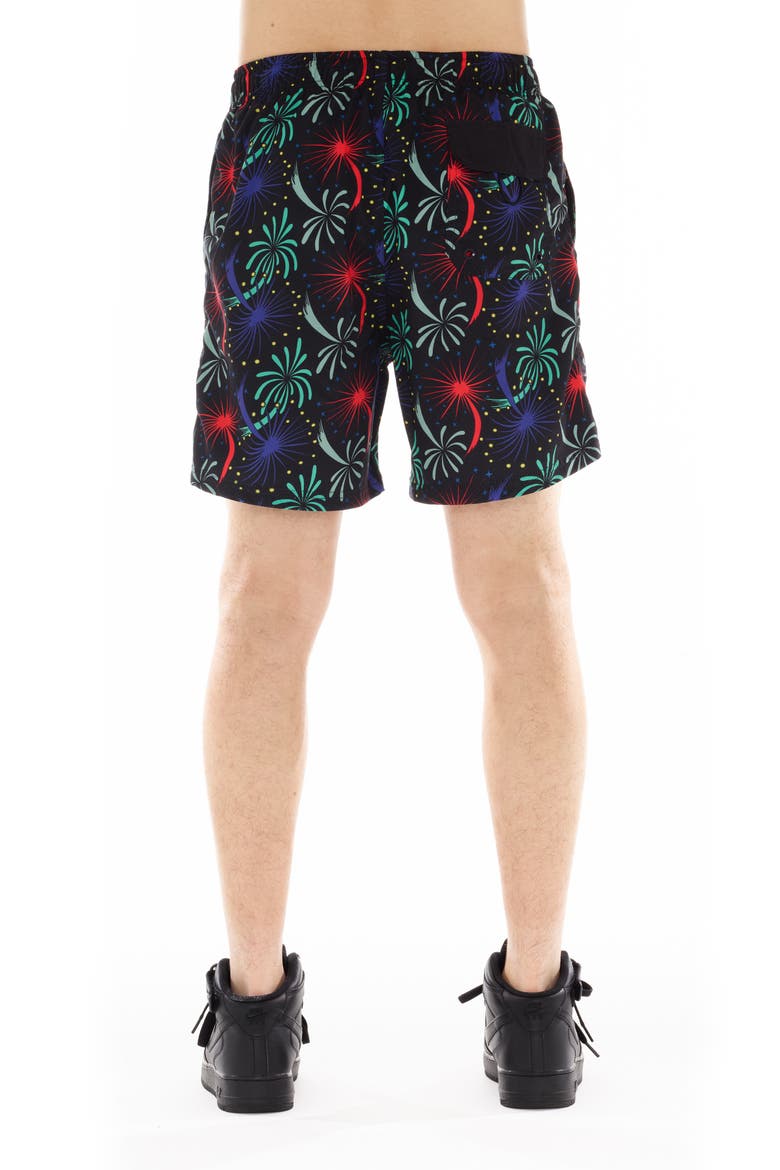 Fireworks Print Swim Trunks, Alternate, color, FIREWORKS