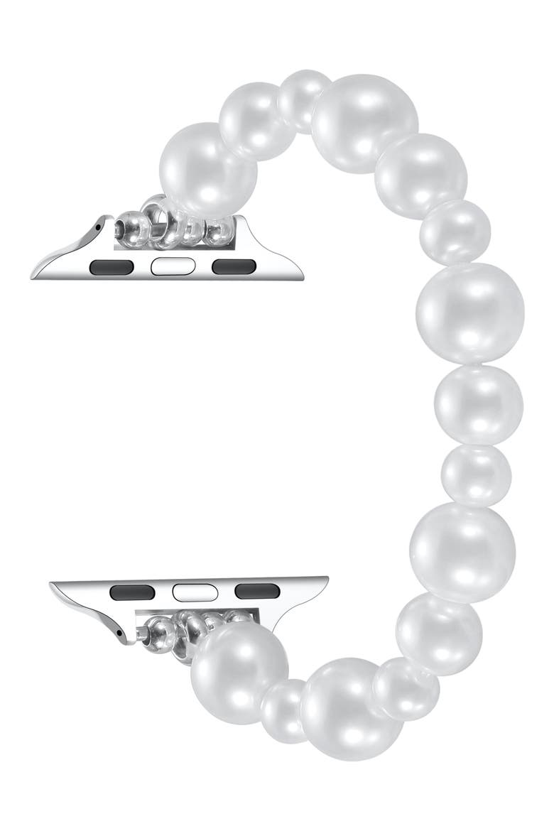 Maeve 42mm Imitation Pearl Apple Watch® Bracelet Watchband, Alternate, color, WHITE