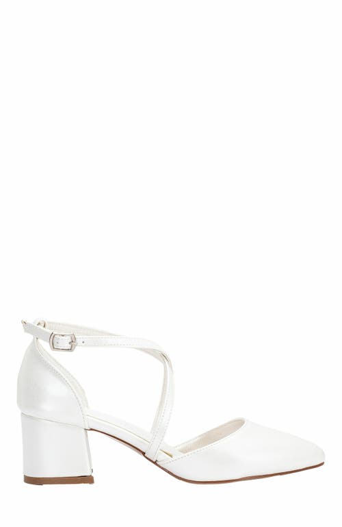 Forever & Always Shoes Dolly Low Block Heel Pumps In White