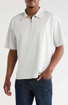 Half Zip Piqué Mercerized Cotton Polo