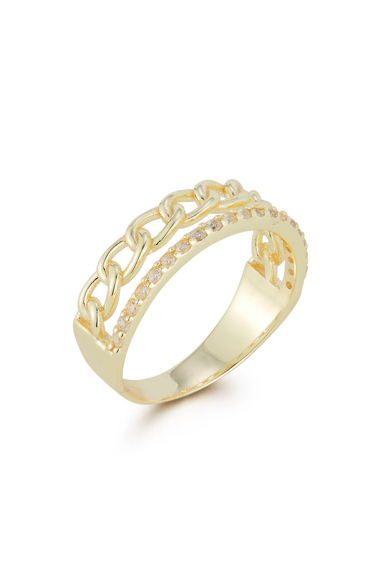 CHLOE AND MADISON Link Band Ring, Alternate, color, Gold