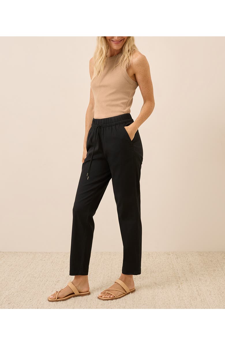 Pact Organic Cotton Daily Twill Drawstring Pant, Alternate, color, Black