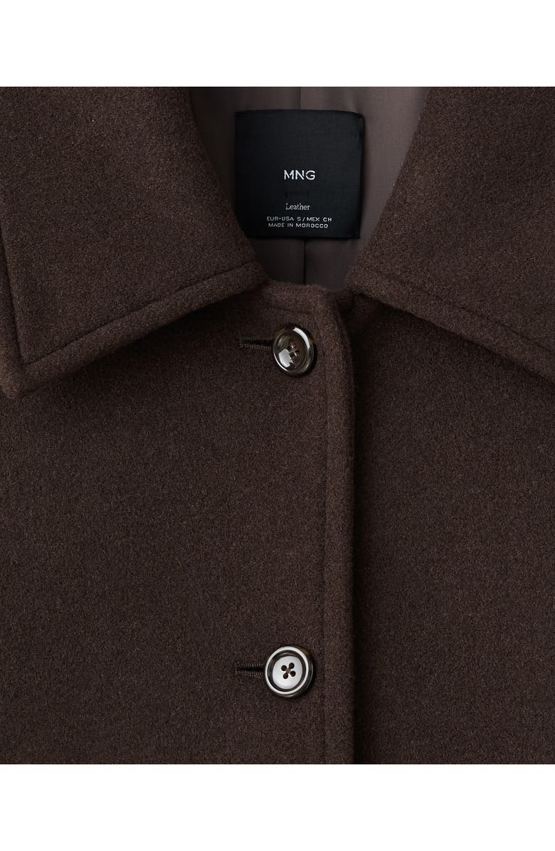 MANGO Selection Oversize Raglan Wool Blend Coat, Alternate, color, Coffee