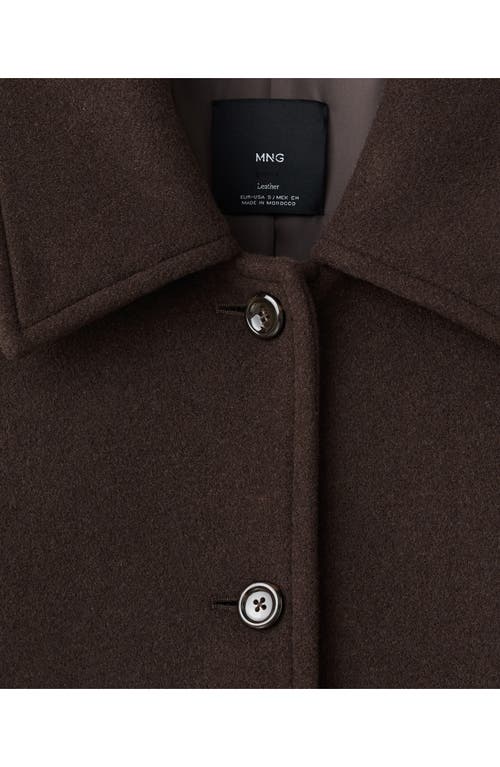 Mango Selection Oversize Raglan Wool Blend Coat In Brown
